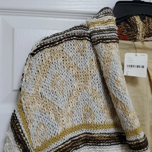 Free People Painted Desert Sweater Coat/Neutral - Picture 7 of 16